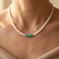 Vintage Gold Turquoise Beaded Necklace