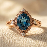 Vintage Rose Gold Filigree Oval Ring