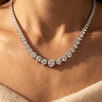 Graduated Round Cubic Zirconia Tennis Necklace