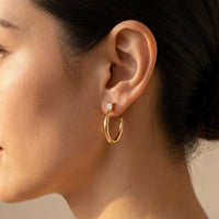 Minimalist Gold Square Cubic Zirconia Earrings