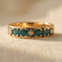 Vintage Gold Turquoise Filigree Ring