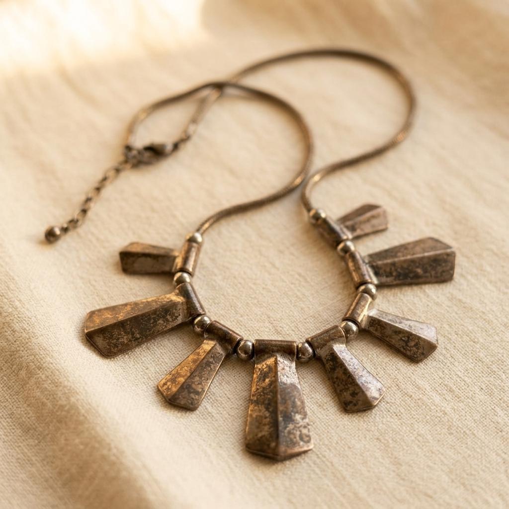 Bohemian Geometric Handmade Metal Necklace