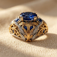 Vintage Gold Sapphire Filigree Ring
