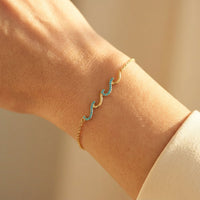 Boho Gold Turquoise Wave Bracelet