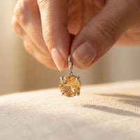 Natural Citrine Silver Stud Earrings