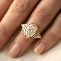 Vintage Gold Oval Zirconia Cluster Ring