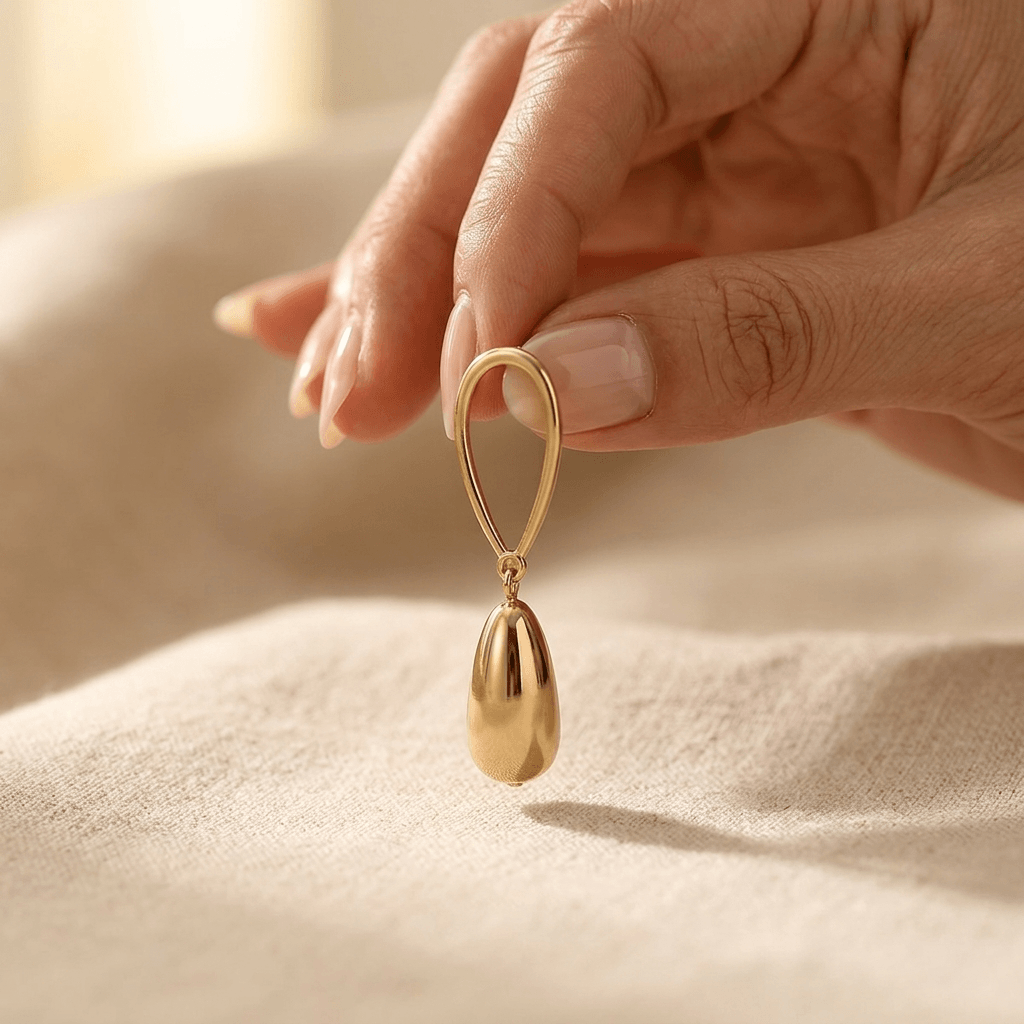 Classic Gold Teardrop Dangle Earrings