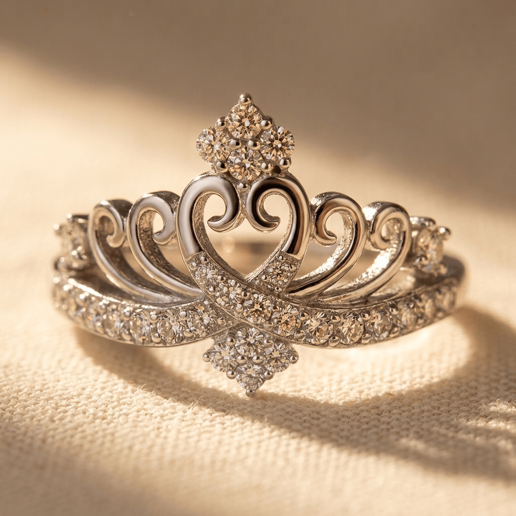 Elegant Women's Silver Cubic Zirconia Wide Ring