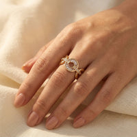 Art Deco Gold Baguette Crystal Circle Ring