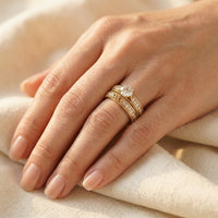 Vintage Gold Filigree Round Cubic Zirconia Ring