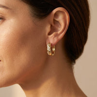Gold Filigree Crystal Hoop Earrings