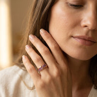Rose Gold Purple Amethyst Wing Ring
