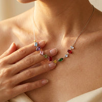 Rainbow Multicolor Cubic Zirconia Pendant Necklace