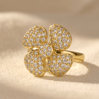 Elegant 18K Gold Plated Encrusted Ring