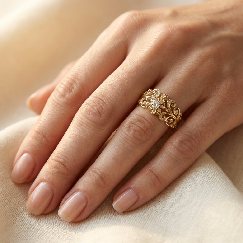 Vintage Silver Filigree Oval Ring