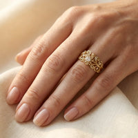 Vintage Silver Filigree Oval Ring
