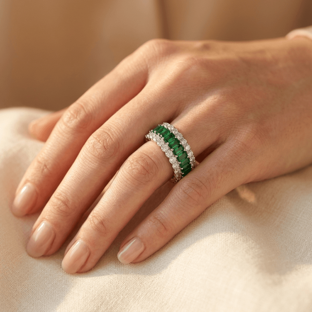 Bohemian Green Cubic Zirconia Alloy Ring