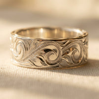 Vintage Silver Filigree Scrollwork Band Ring