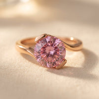 Rose Gold Pink Tourmaline Oval Ring