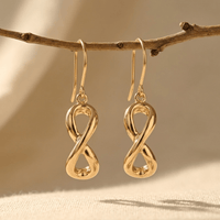 Gold Infinity Twist Drop Earrings