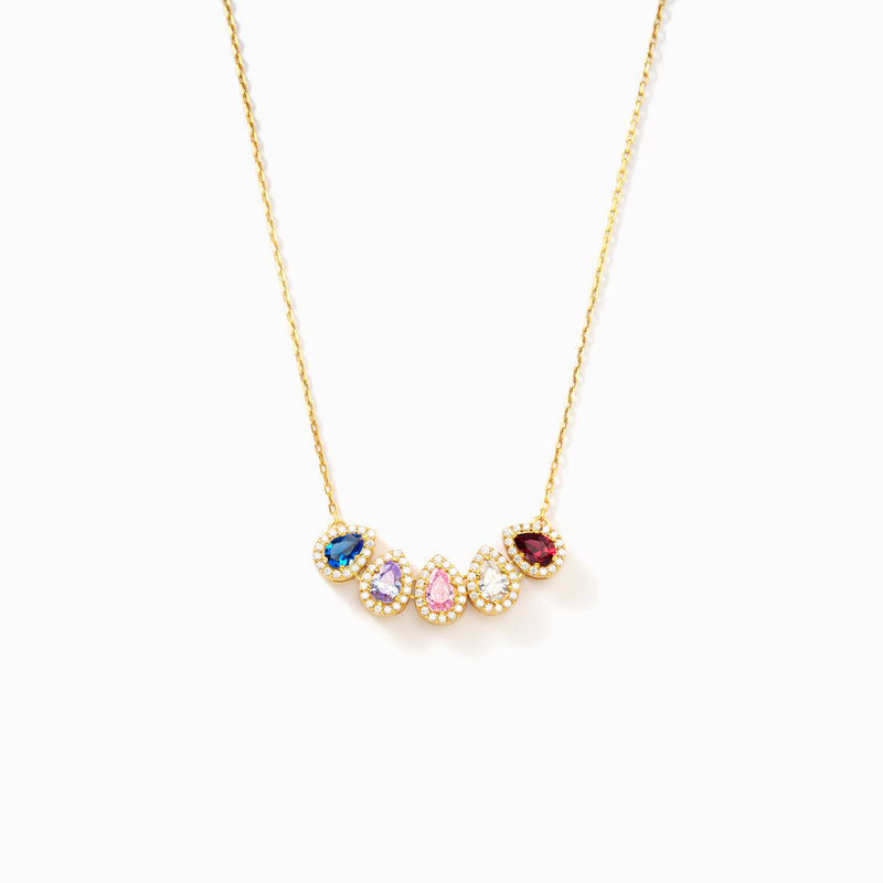 Tears of Joy Teardrop Family Birthstone Necklace