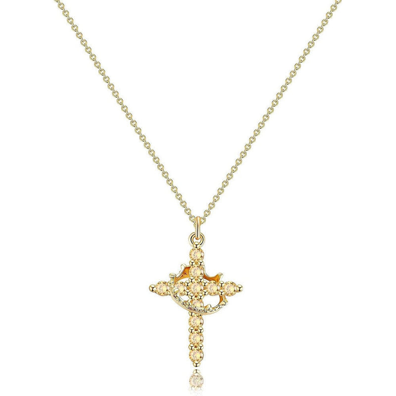 The Eternal Cross & Crown Necklace