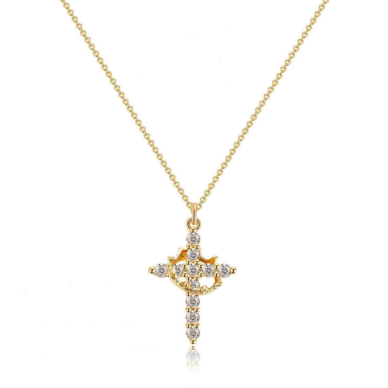 The Eternal Cross & Crown Necklace