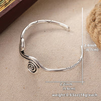 Vintage Gold White Plated Spiral Cuff Bangle Bracelet