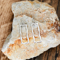 Vintage Gothic Hollow Geometric Long Bar Pendant Earrings