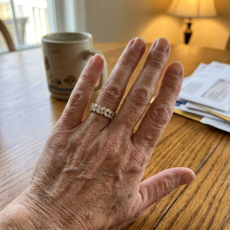 Vintage Marquise & Round Cut Zirconia Bright Golden Ring
