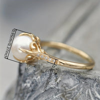 Vintage Pearl & Zirconia Latin Style Gold Plated Ring