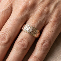 Vintage Rose Flower Style Gold Plated Ring