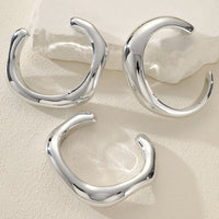 Vintage Sculptural Silver Plated Plastic Bangle Cuff Bracelet