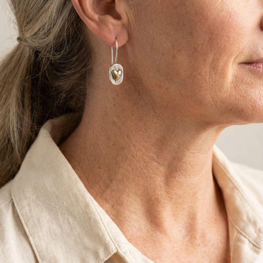 Vintage Silver Golden Heart Earrings – Grace Parker Jewelry