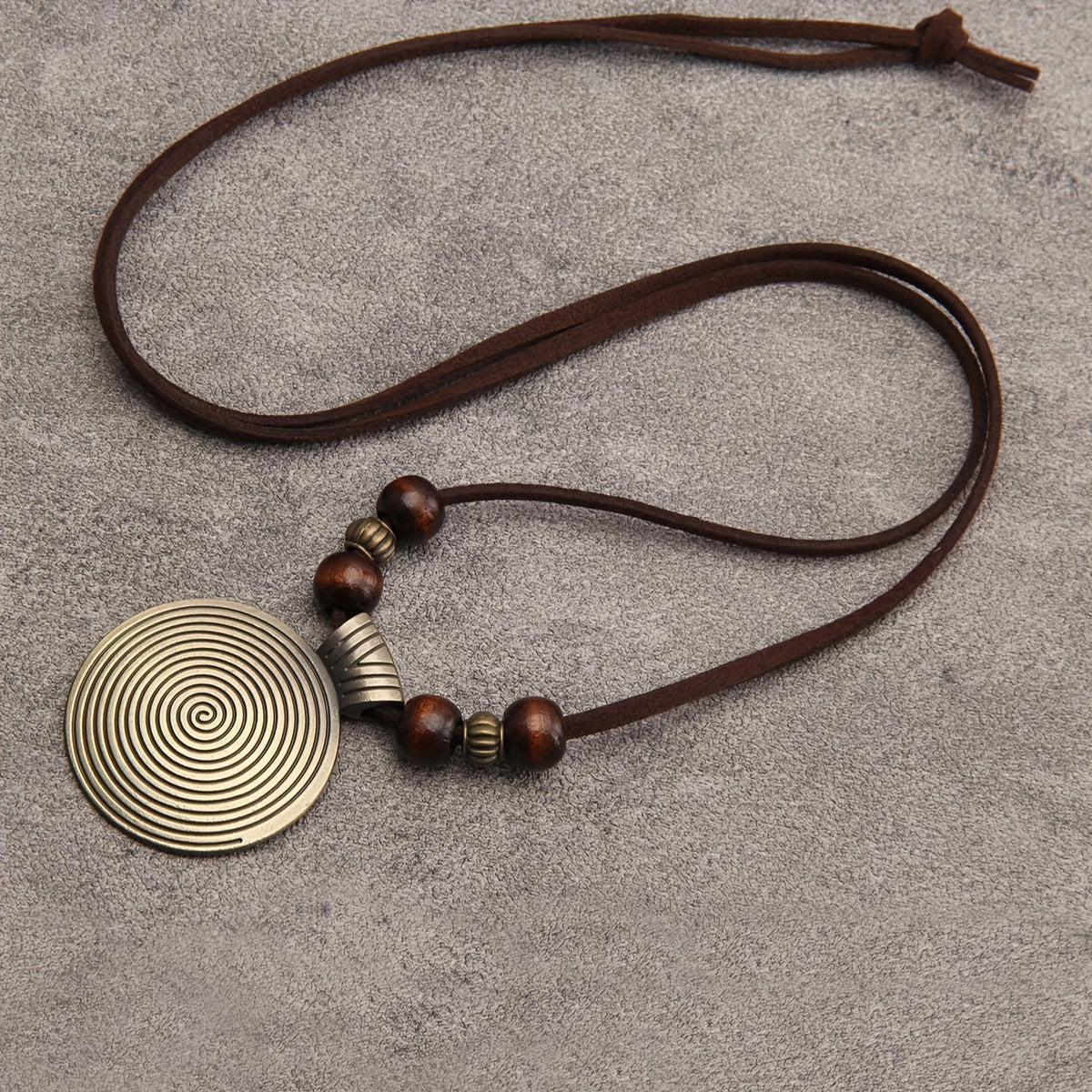 Vintage Twelve Constellations Wooden Beaded Pendant Necklace