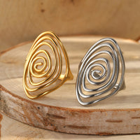 Vortex Sculptural Spiral Gold Statement Ring